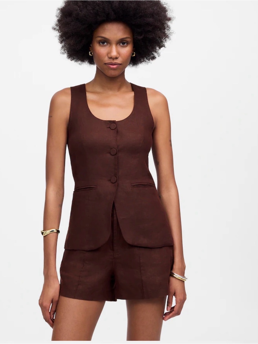 NWT Madewell Scoopneck Cutaway Linen Vest
Sz: 12
Color: Chocolate Raisin